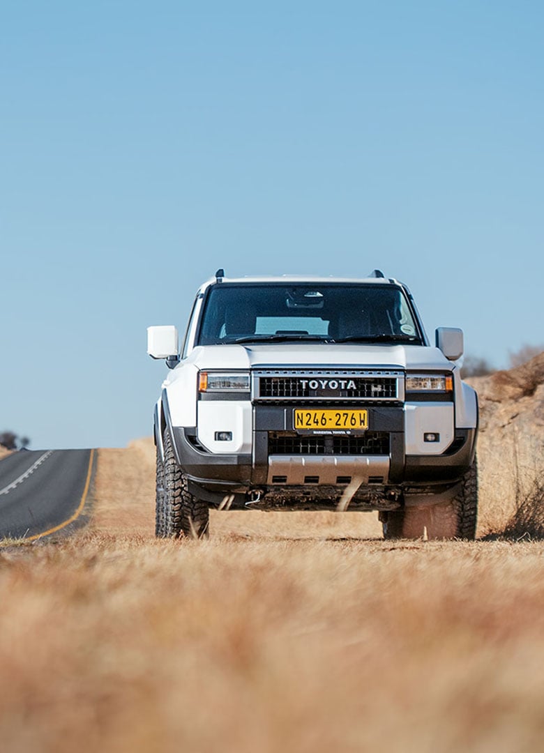 Toyota Prado on a Namibian road