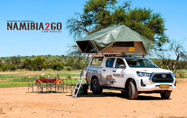 Namibia2Go rental car with roof tent, Namibia