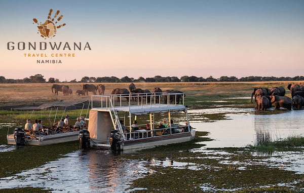 Boat cruise with elephants, Zambezi Region, Namibia