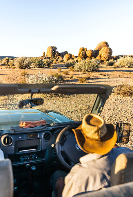 Park ranger on patrol in Gondwana Canyon Park, Namibia