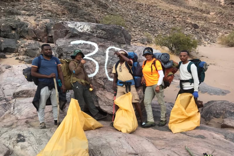 Clean-up campaign at the Fish River Canyon, Namibia