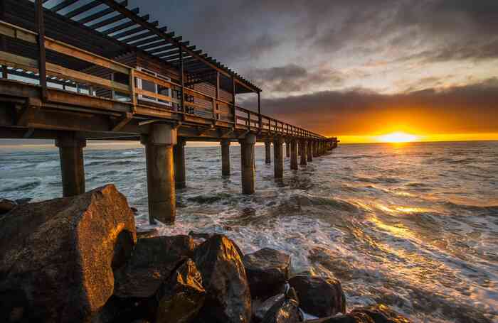 Jetty bei Sonnenuntergang, Swakopmund, Namibia