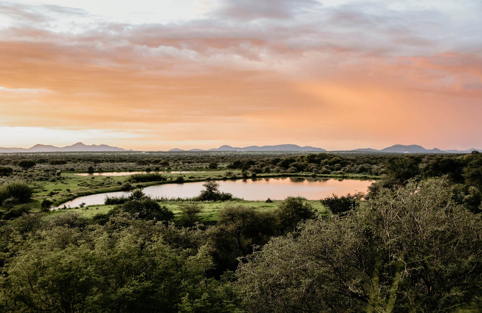 Sunset at Okapuka Safari Lodge, Namibia