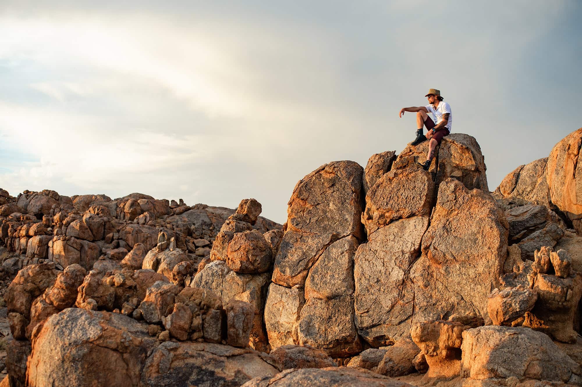 Sitting on rock watching sunset
